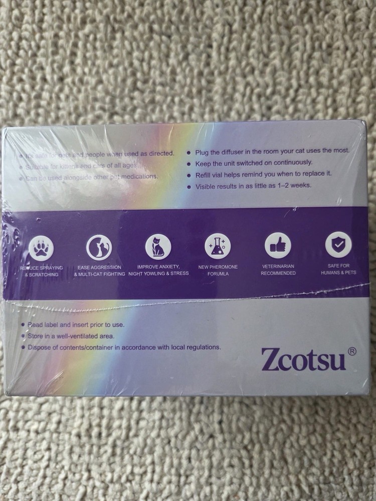 Zcotsu Cat Calming Diffuser Refill Kit- 35 Days Pheromone Formula