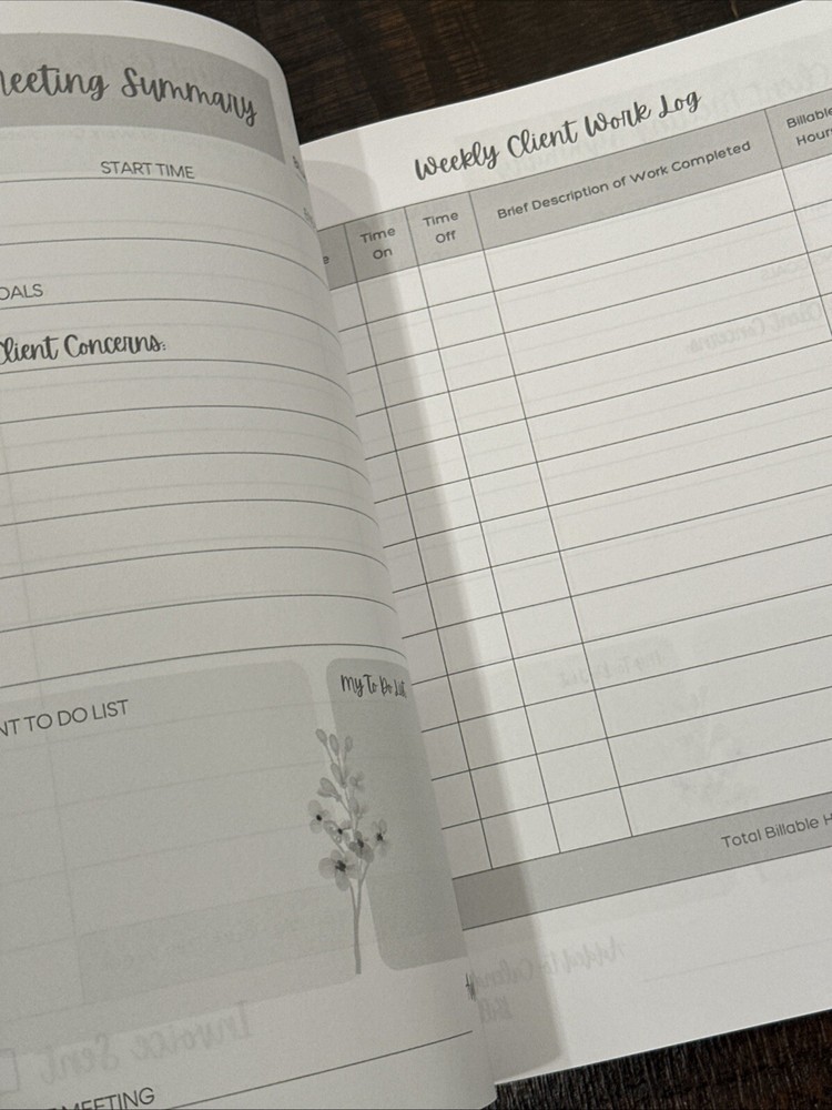 52 Week Bookkeeping Client Record Journal (Meeting Notes, To-Do, Time Tracker)