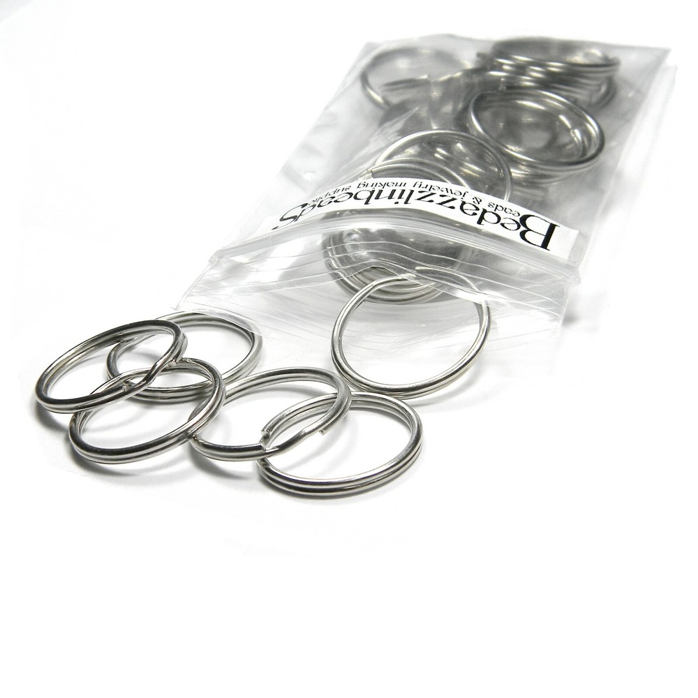 30 Plain Silver Nickel Colored 20mm Iron Double Ring S Split Key Ring Splitrings