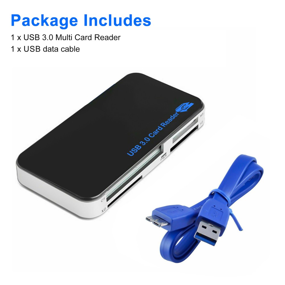 USB 3.0 Memory Card Reader Adapter 5GBPS for CF/ TF/ SD/ Micro SD/ XD/ M2/ MS