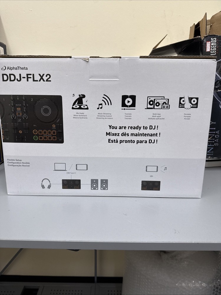 AlphaTheta DDJ-FLX2 Compact Beginner 2-Channel Serato rekordbox DJ Controller