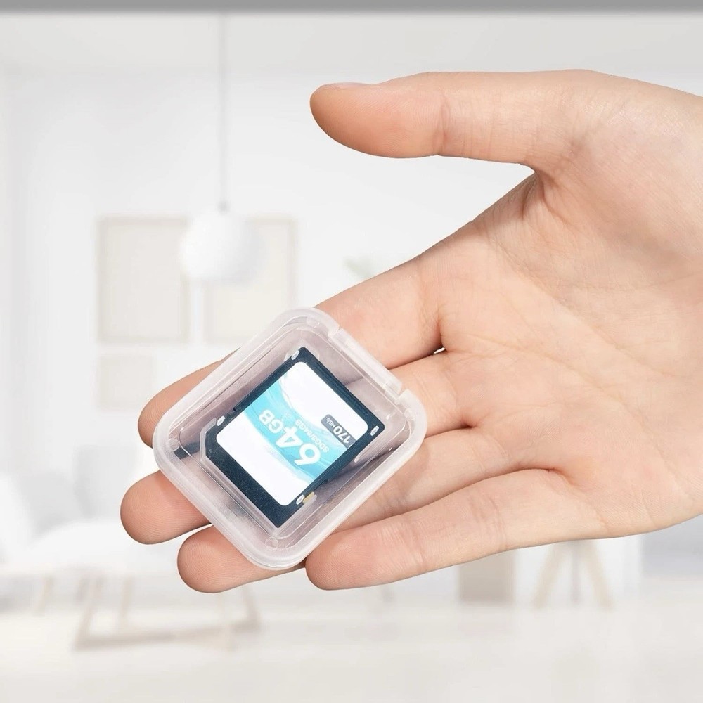 Transparent/Clear SD SDHC Memory Card Case Holder Box Storage Boxes - 2 Pack