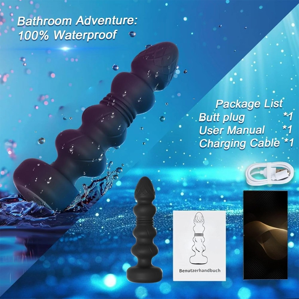 Thrusting Vibrating Anal Butt Plug Dildo Prostate Massager with Remote Control
