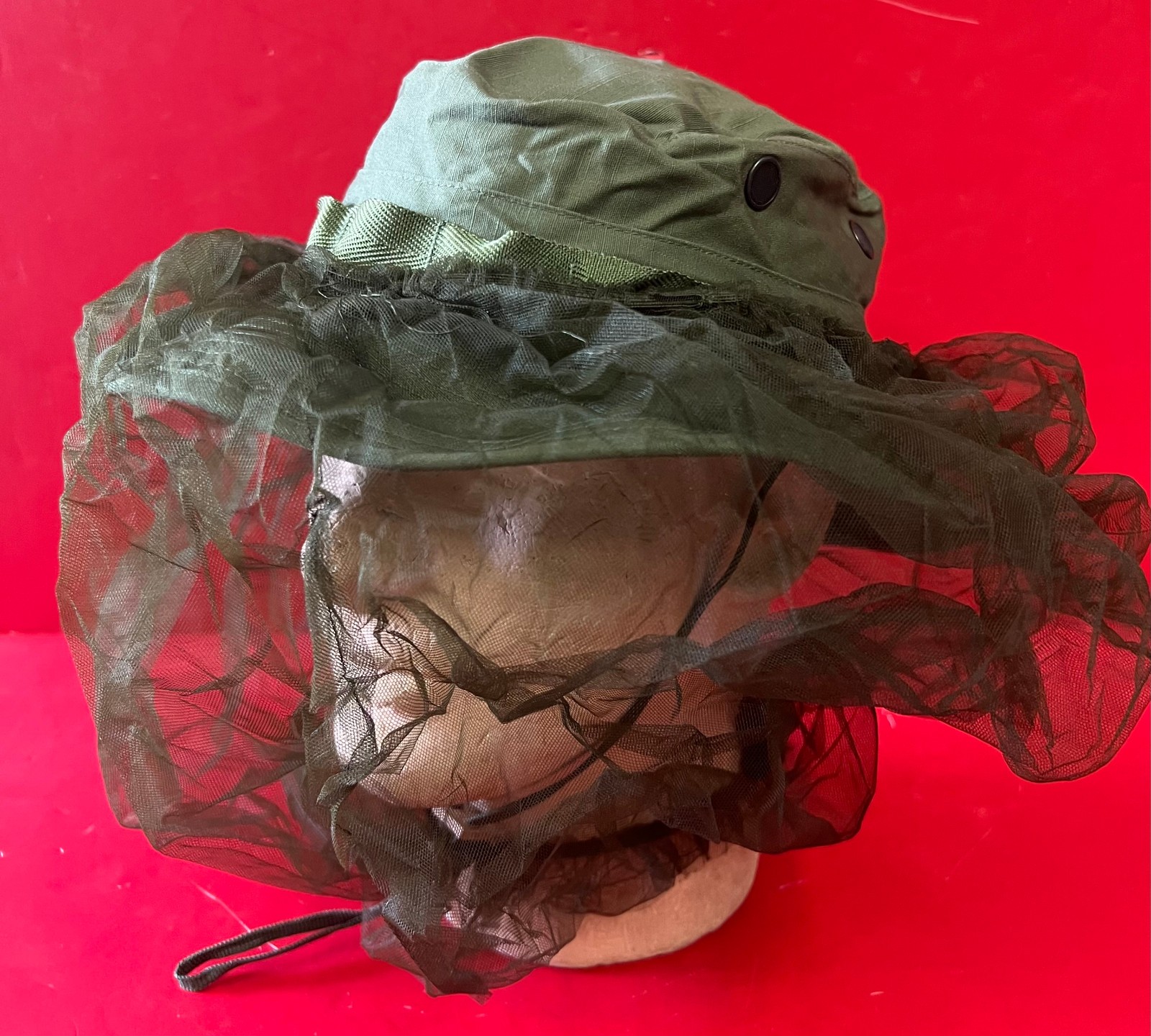 1969 US ARMY VIETNAM BOONIE HAT W/INSECT NET MINT CONDITION