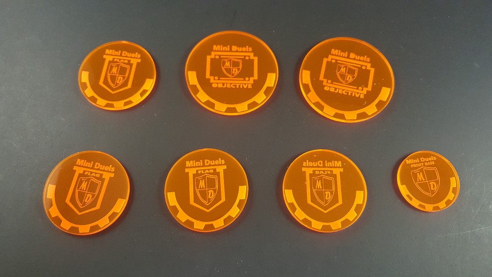 Warmachine Hordes Steamroller Objective Markers and Proxy Bases x 7