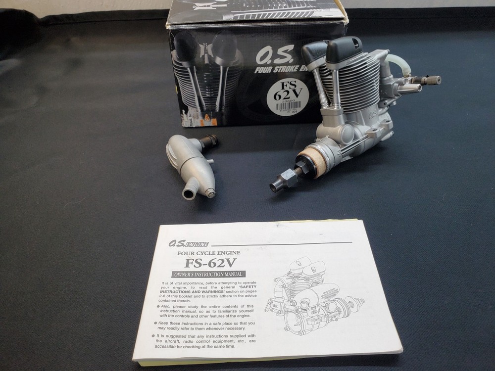 OS FS 62 V FOUR STROKE, RC AIRPLANE ENGINE . LIGHTLY USED