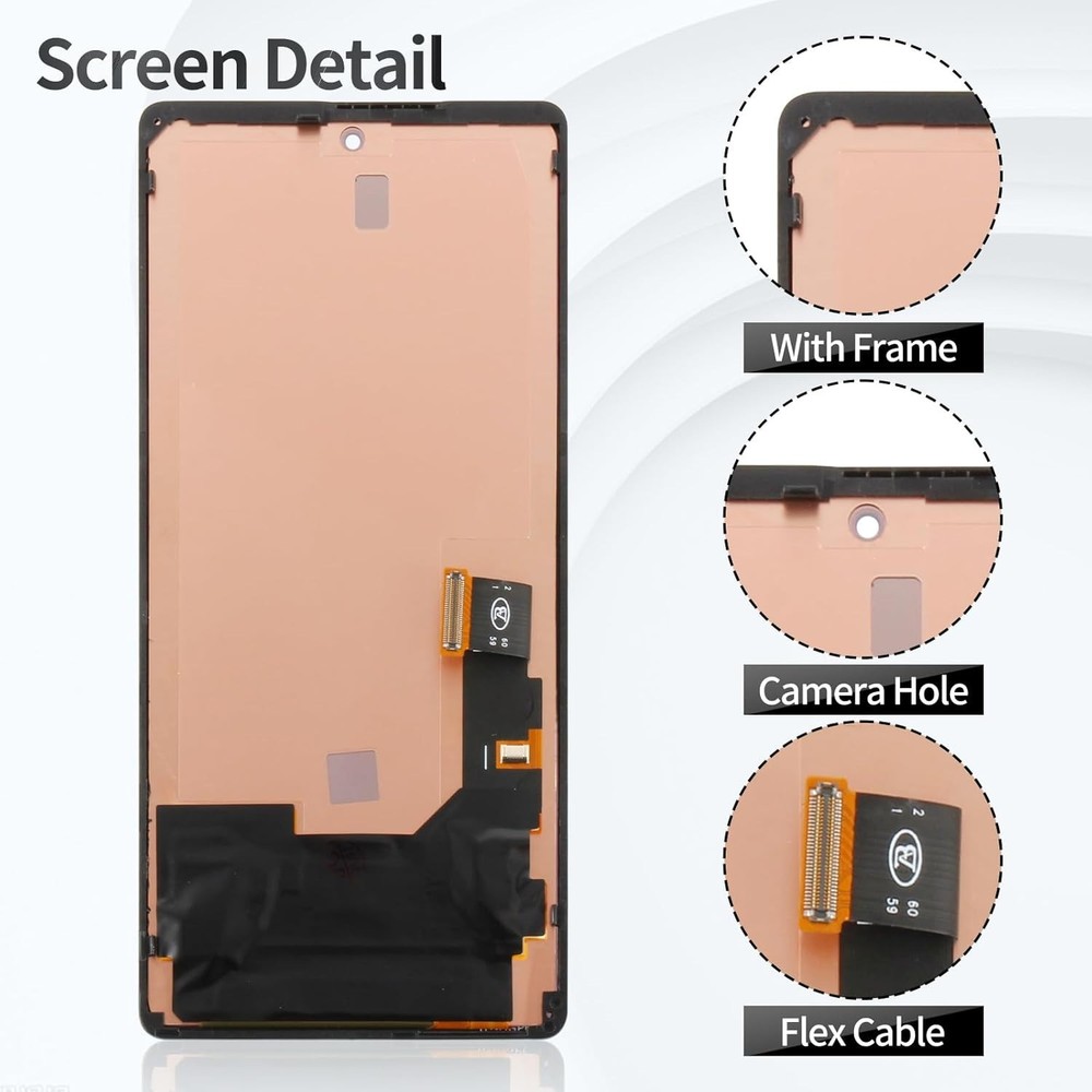 OLED For Google Pixel 6 LCD Touch Digitizer Screen Replacement GB7N6 With Frame