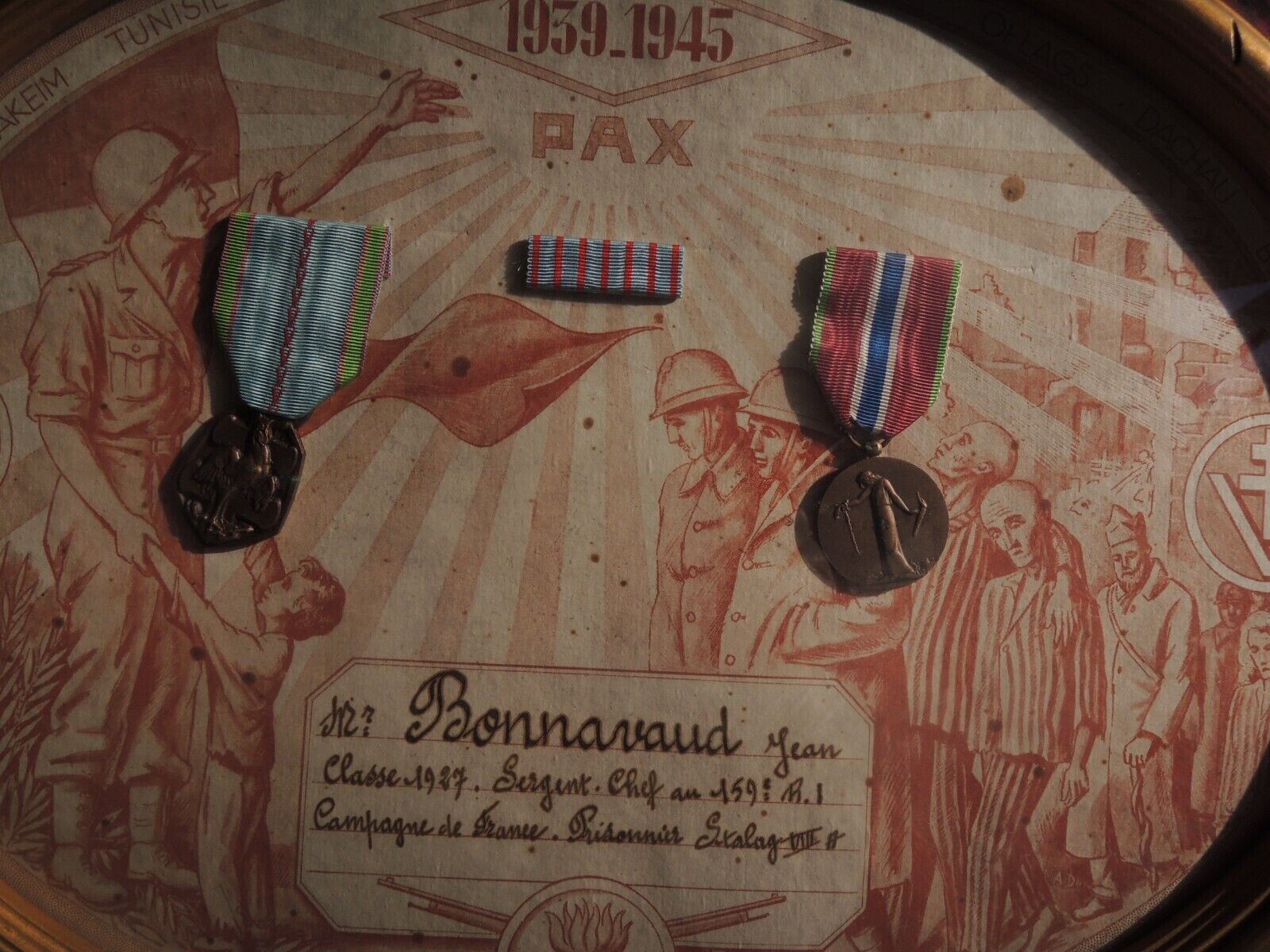 French commemorative certificate contraction camp Stalag VIII A 1939-45 military