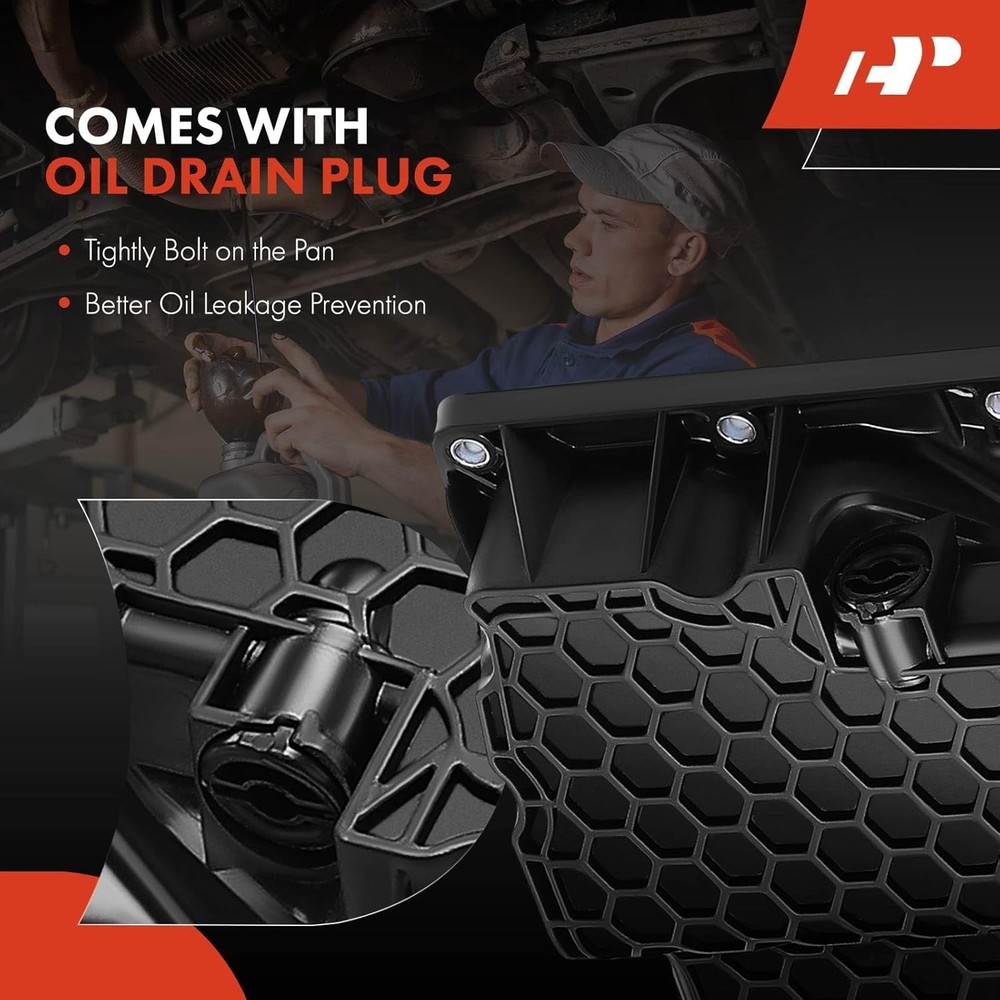 Lower Engine Oil Pan Sump with Drain Plug Compatible Audi A3...