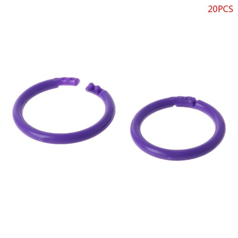 20x for Creative Plastic Circle Multi-Functional Loose Leaf Ring Binder Hoop For