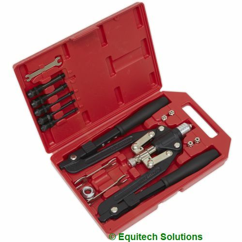 Sealey AK39602 Rivet & Threaded Nut Blind Riveting Gun Kit M4 M5 M6 M8 M10