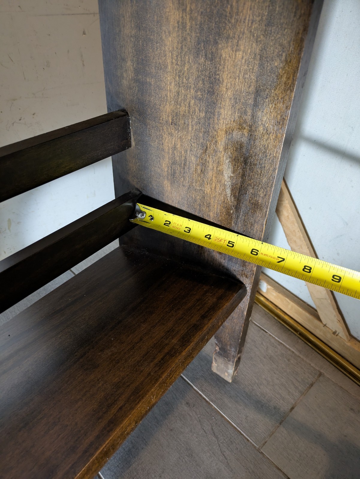 Vintage Mission Arts & Crafts Small Wood Bookcase Bookshelf 2-Tier Stand R87