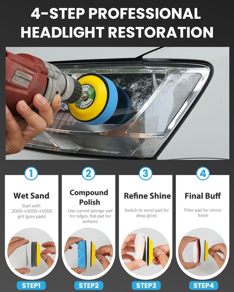 78PCS Drill Polishing Buffing Pads Kit with Buffer Polisher Attachment,...