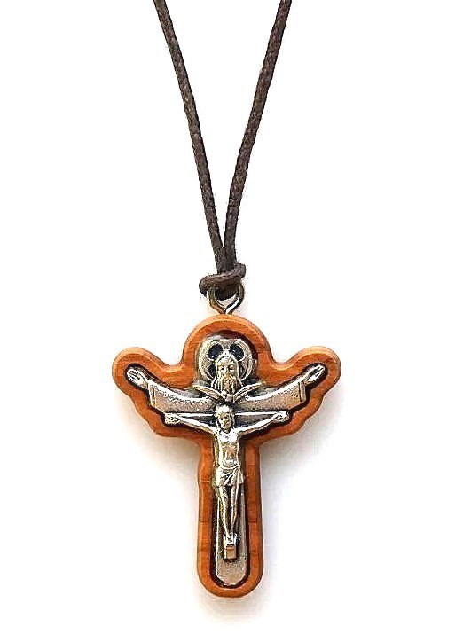 Wood 1-3/8" Trinity Pendant with Cord