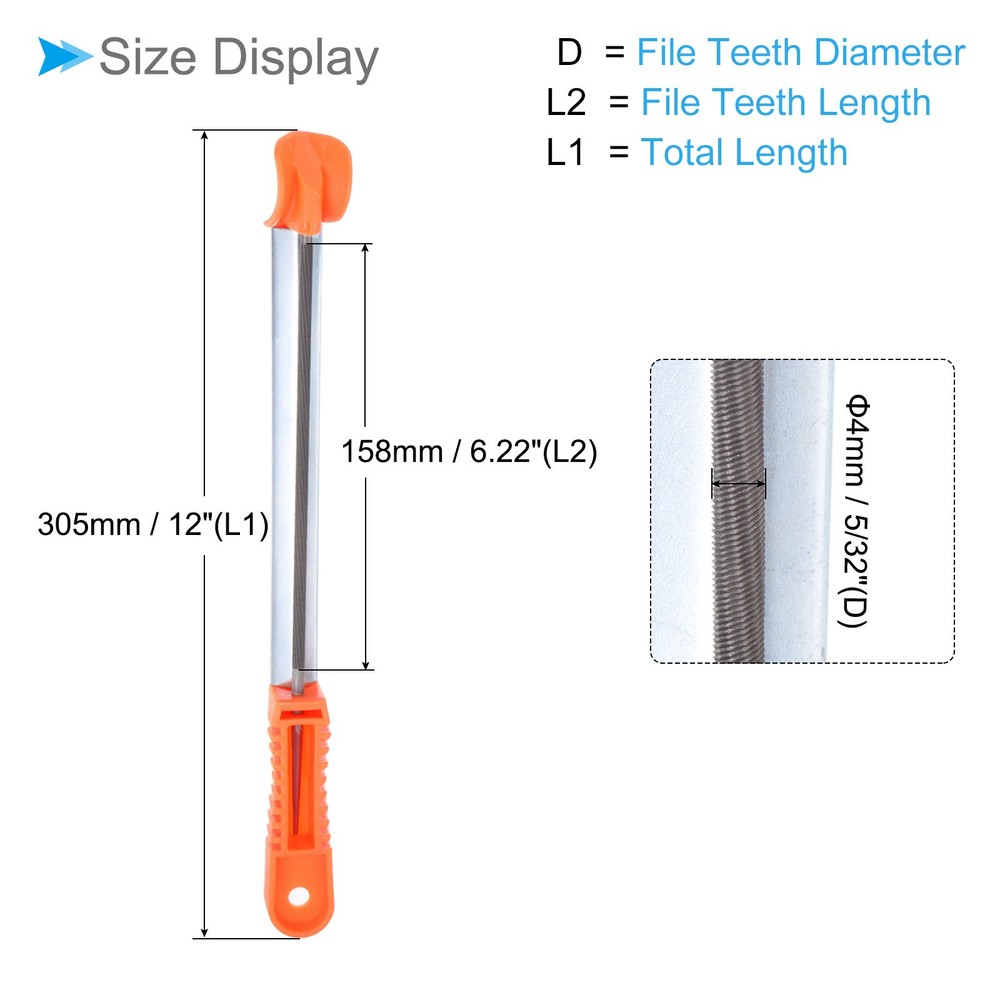 Chainsaw File 13/64" (5.2mm) Sharpener Files for Sharpening Chain Saws