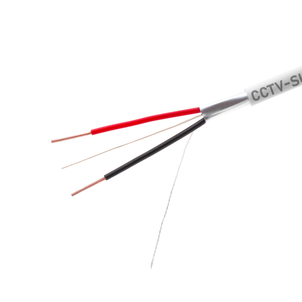 500FT 22/2 AWG Solid Alarm Wire Cable CCA Shielded White for Security System