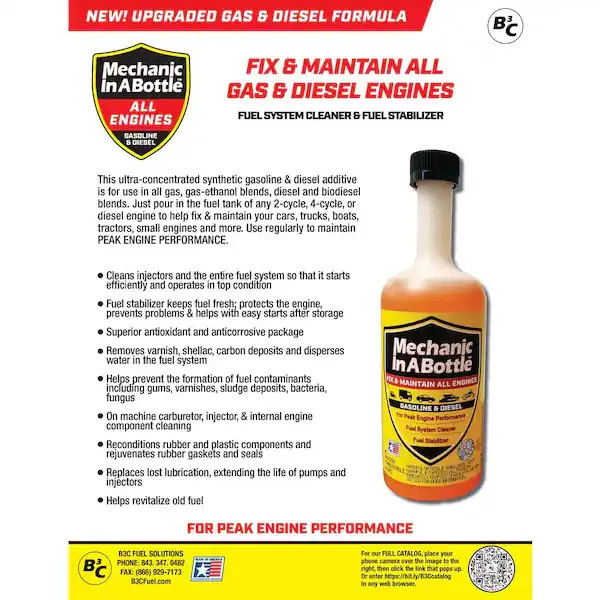 Mechanic in a Bottle Gas & Diesel Fuel Treatment 16 oz.