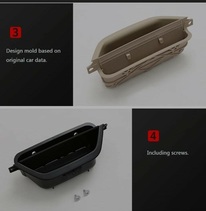 BMW X3/X4 Side Arm Storage Box Black