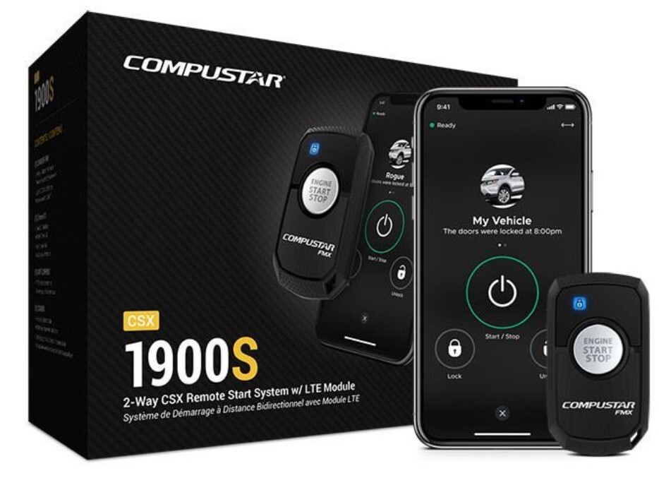 Compustar CSX1900-S 1-Button 2-Way, 3000' Remote Starter Blade Ready w/Drone NEW