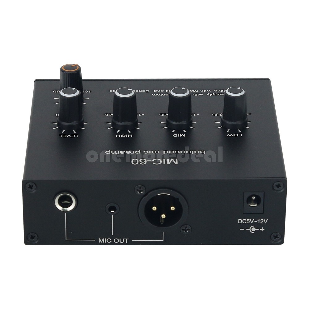 MIC-60 Balanced Mic Preamp Built-in 48V Phantom Power Supply Dynamic Micro Amp