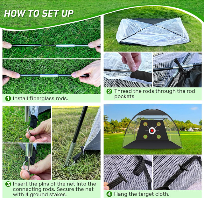 Golf Net, 10x7FT with Golf Practice Mat, Hitting Aid Nets for Backyard Driving