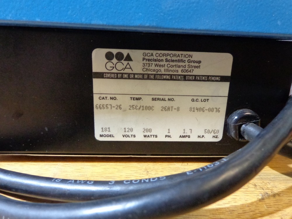 Precision Water Bath Model 181 Catalog 66557-26 GCA