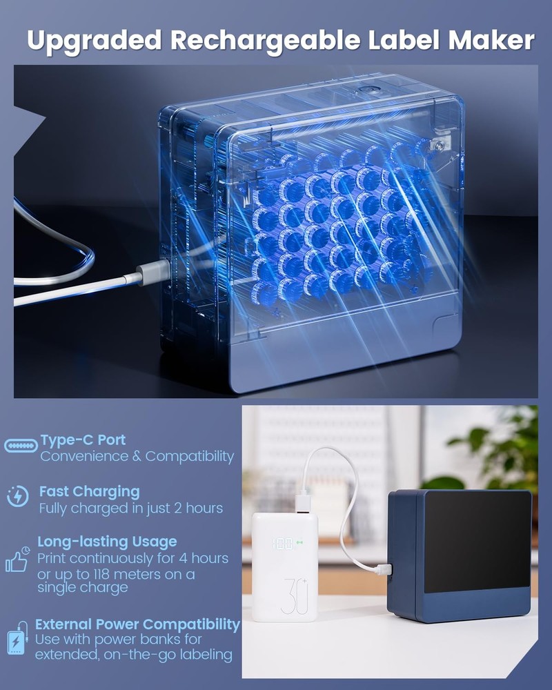 1 Inch Label Maker Machine with-Tape Large Print, Wide Label Maker Bluetooth,...