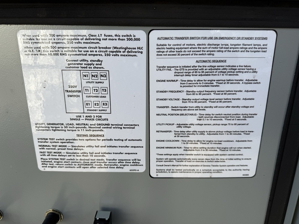 Generac GTS System Automatic Transfer Switch. 120/240v
