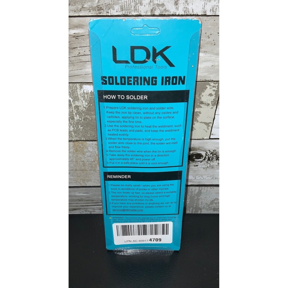 LDK 60W Adjustable Temperature Soldering Iron Kit Electric Blue