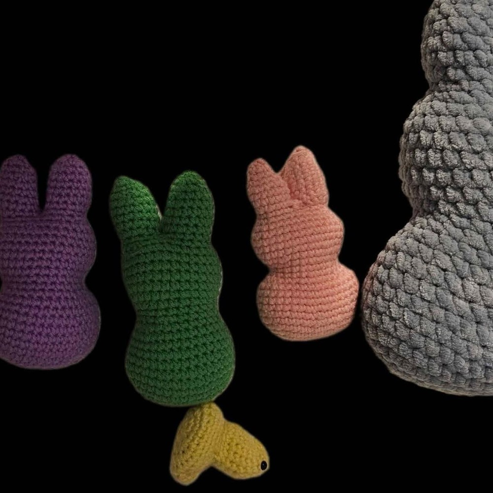Crocheted Easter Peeps Bunny Handmade