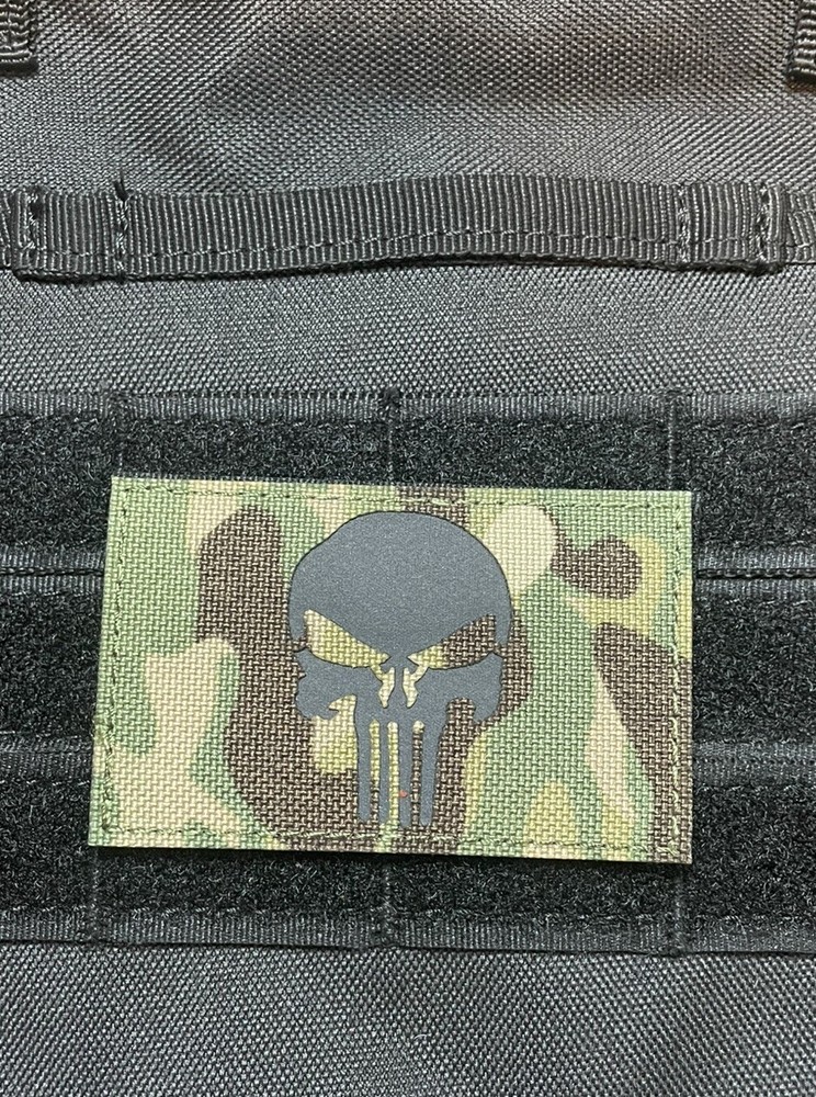 Punisher Skull infrared IR Multicam Patch tactical laser Hook Loop 3x2