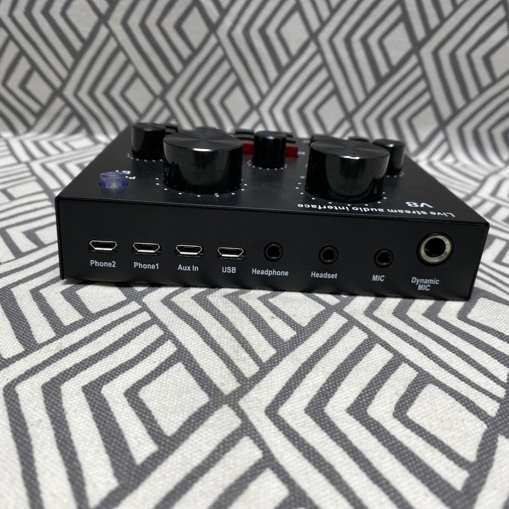 V8 Audio USB Headset Microphone Webcast Live Sound Card for Phone Computer PC