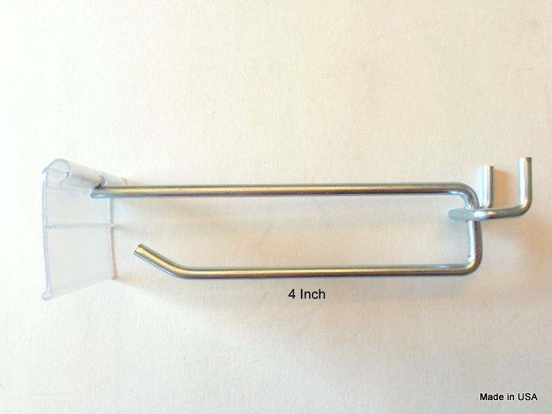 500 PACK 4 Inch Flip Scan™ Metal Peg Hooks w/Label Holder 1/8" to 1/4" Pegboard