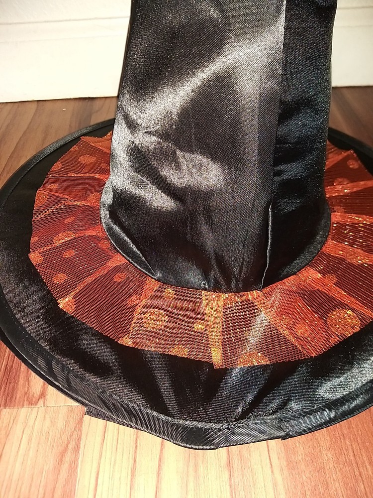 Happy Halloween Witch Hat (Black and Orange)