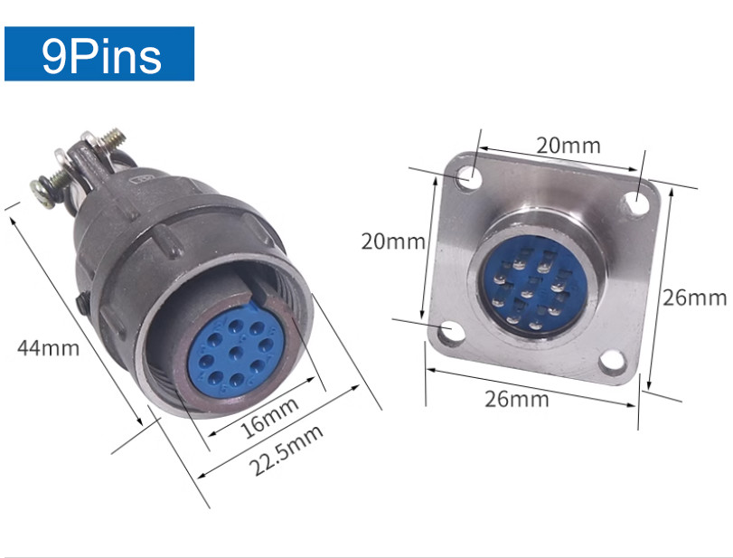 CX16 Series Aviation Plug & Socket Panel Mount Electrical Wire Connector 16mm