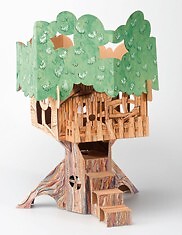 Calafant Germany Flat Pack Cardboard Treehouse Paint Decorate Create NOS