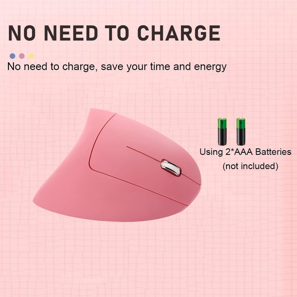 Wireless Ergonomic Vertical Mouse LED Optical Cordless with Side Buttons DPI