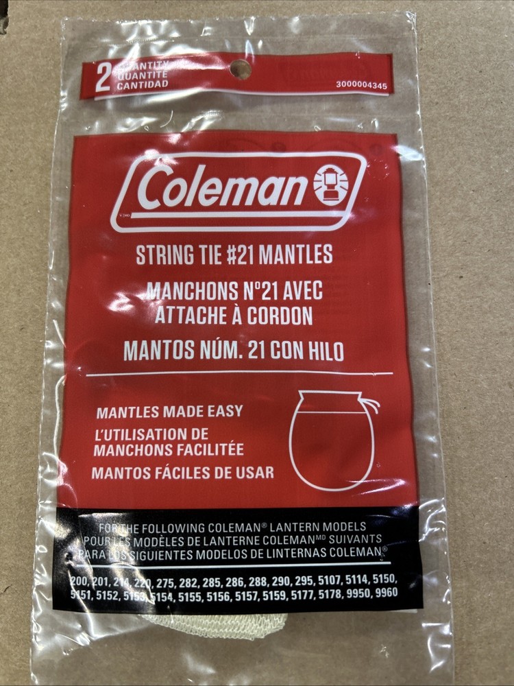 New Coleman String Tie #21 Mantles 2 pack