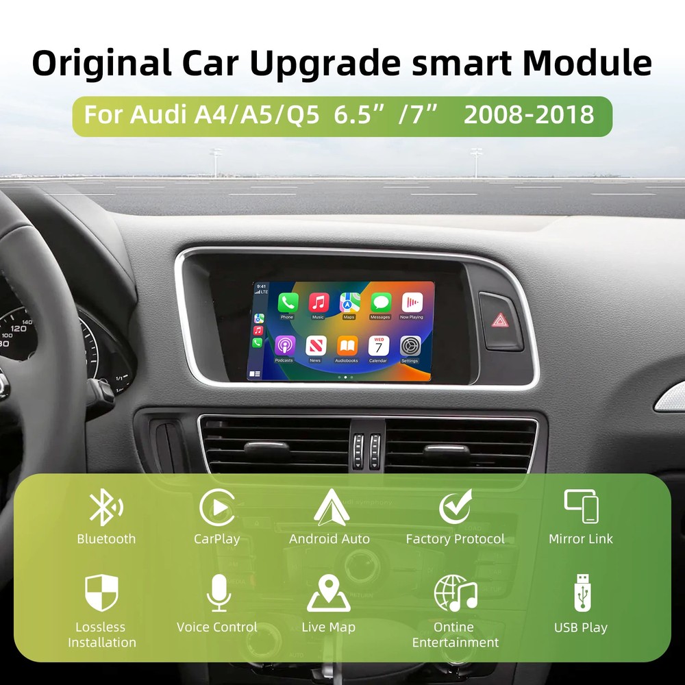 OEM Screen Wireless Carplay Upgrade Decoder Box KIT for Audi A4 A5 Q5 2008-2018