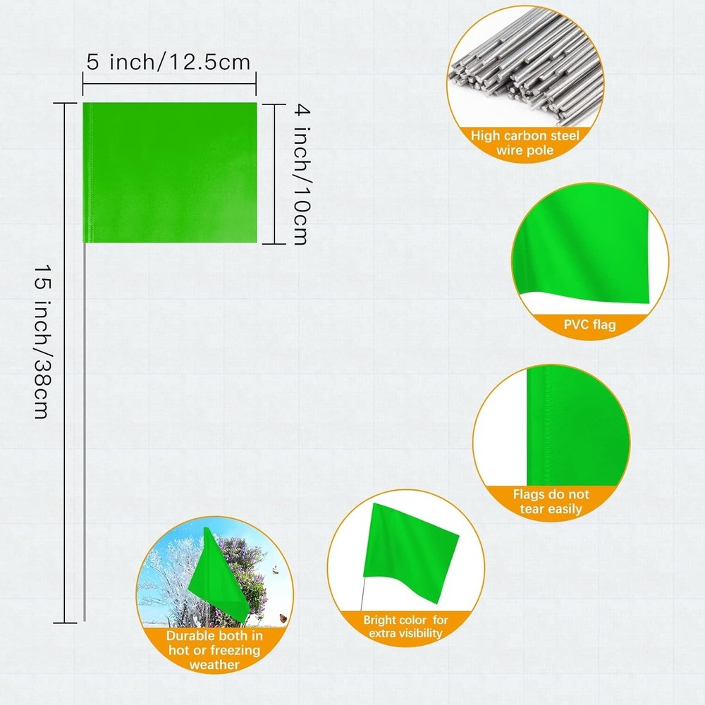 Marking Flags Marker Flags for Lawn 50Pack, 4 * 5 * 15 Inch