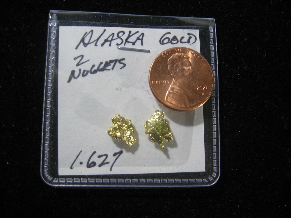 ALASKA GOLD 2 NUGGETS 1.627 GRAMS