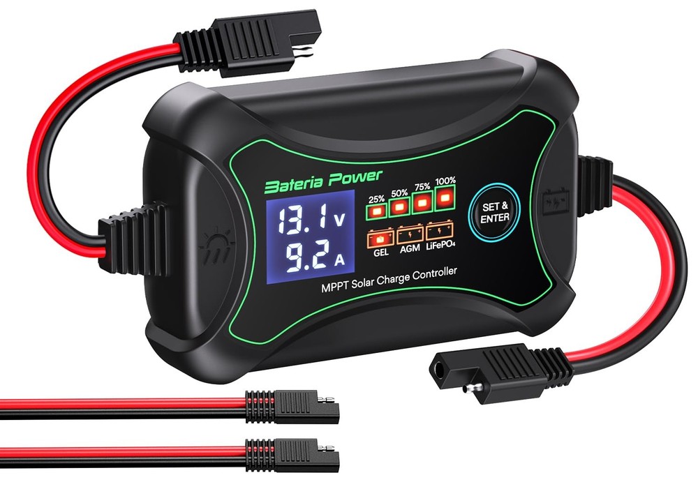 10A 12V MPPT Solar Charge Controller Auto Battery Power LCD Display Portable