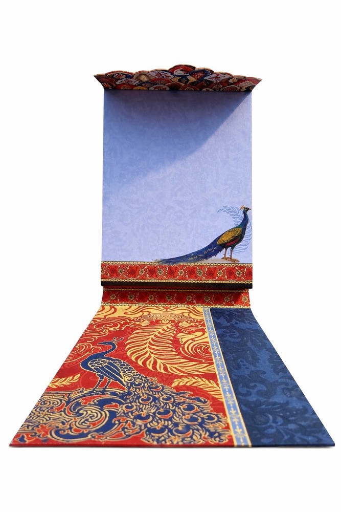 PUNCH STUDIO Gold Foil Jeweled Mini Notepad Patchwork Collage Peacock