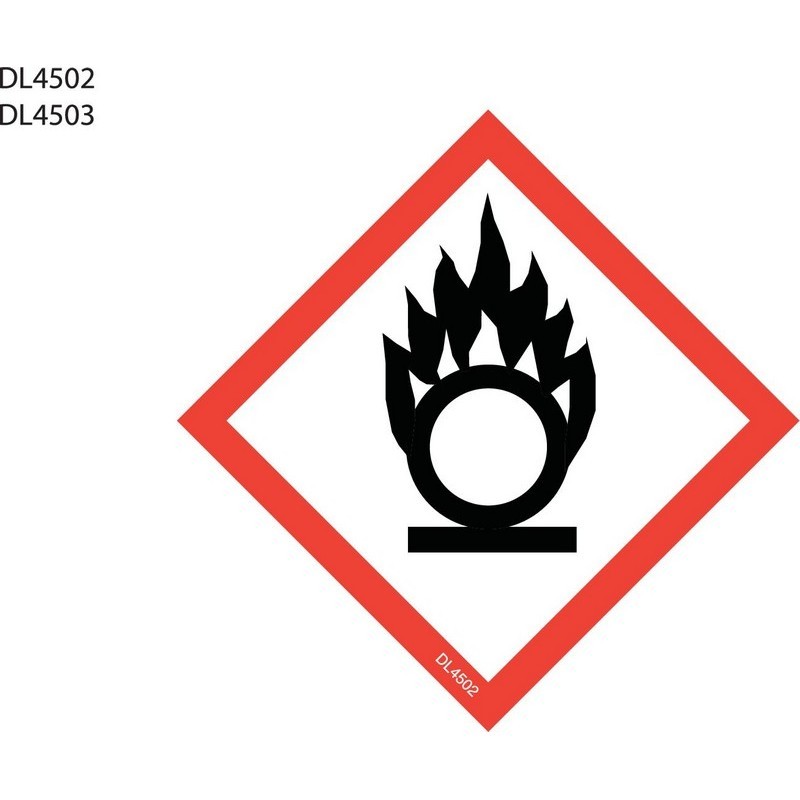 2" x 2" Hazcom-Flame/circle labels (500 per Roll)