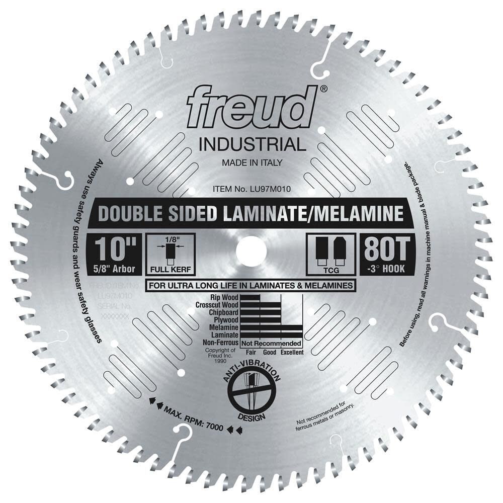 Freud 10In Blade For Double Sided Laminate/melamine