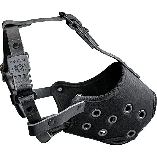 Large Dog Basket Muzzle - No Biting, Barking, or Chewing - Adjustable Straps, Bl