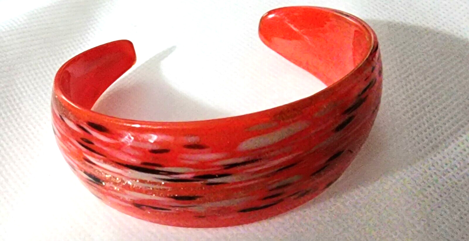 Cuff Bracelet Glass Red Black Beige Gold Glitter