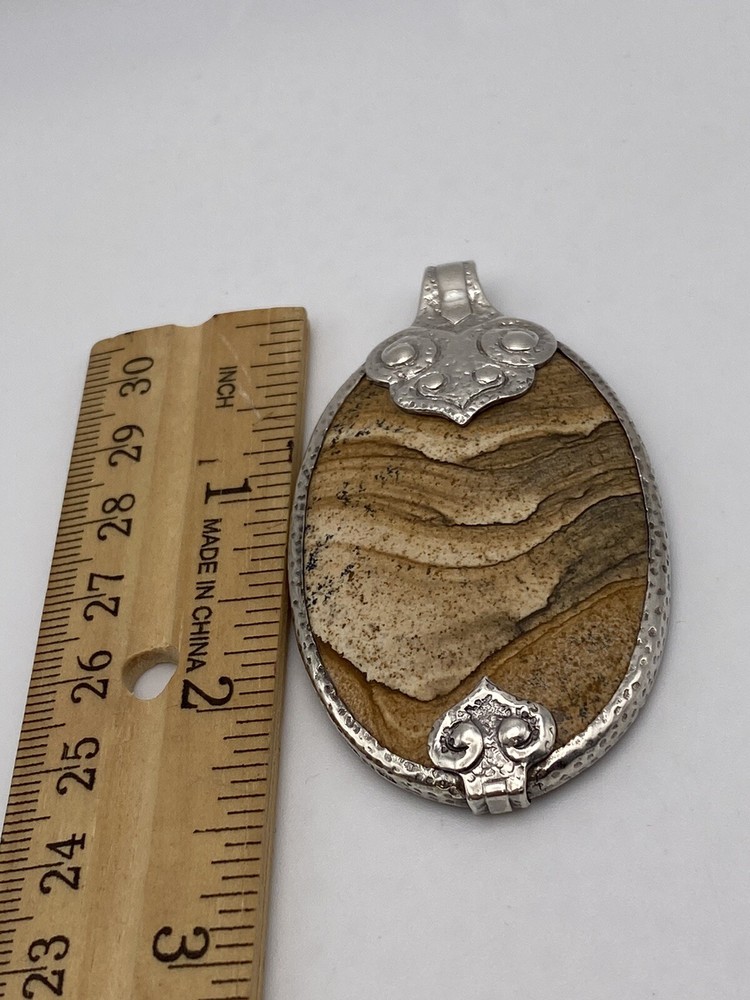 Sterling Silver Bj Large Jasper Pendant
