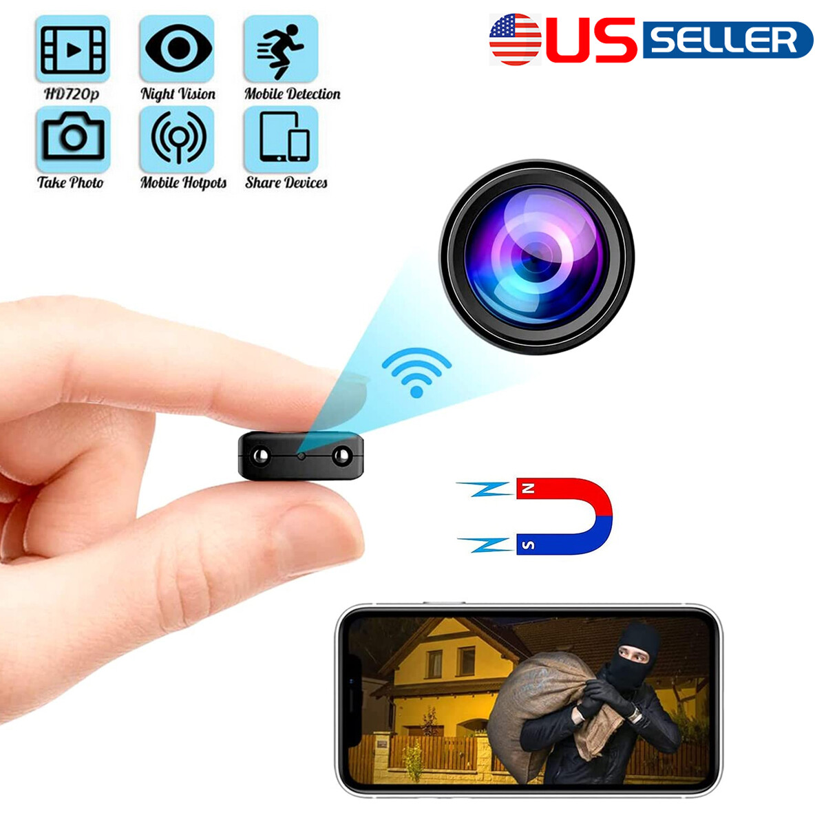 New Smart Mini Wireless WiFi Camera Night Motion Detection Home Security HD1080P