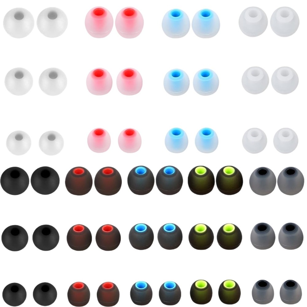 54Pcs Earbud Replacement Tips，Ear Bud Rubber Tips Silicone 1